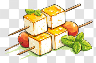 Grilled Cottage Cheese Skewers - Grilled Paneer Skewers With Herbs Transparent PNG