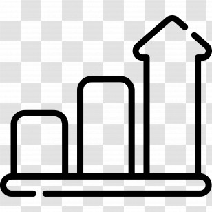 Upward Arrow - Bar Chart With Upward Arrow Transparent PNG