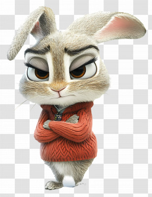 Judy Hopps - Bunny With Attitude In Sweater Transparent PNG