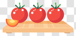 Cherry Tomato - Cartoon Tomatoes On A Wooden Board Transparent PNG