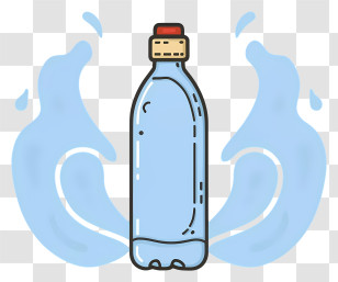 Water Bottle - Plastic Water Bottle With Cap Transparent PNG