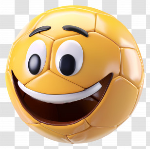 Soccer - Smiling Soccer Ball Character Transparent PNG