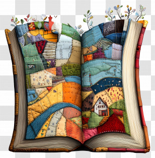 Patchwork Book - Patchwork Book Art Illustration Transparent PNG