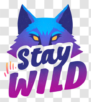 Stay Wild - Stay Wild Blue Wolf Sticker Transparent PNG