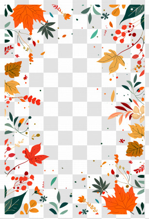 Autumn Background - Autumn Frame With Colorful Seasonal Leaves Transparent PNG