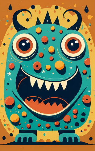 Cartoon Monster - Colorful Monster In Cartoon Style Transparent PNG