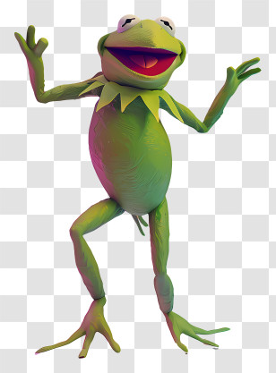 Kermit The Frog - Playful Green Frog Cartoon Character Transparent PNG