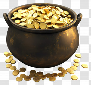 Pot Of Gold - Pot Of Gold Coins Transparent PNG