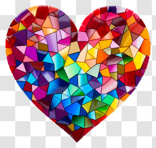 Lgbt Valentine - Colorful Mosaic Heart Design Transparent PNG