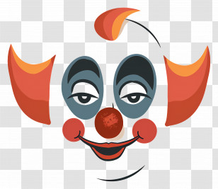 Clown Head - Funny Clown Face Illustration Transparent PNG