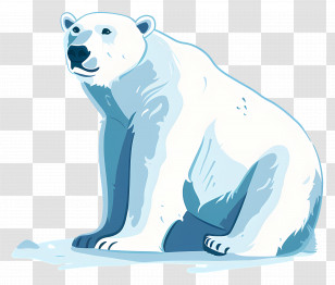 Polar Bear - Adorable Polar Bear Drawing In Winter Style Transparent PNG