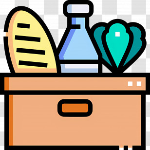 Food Donation - Grocery Basket With Food Transparent PNG