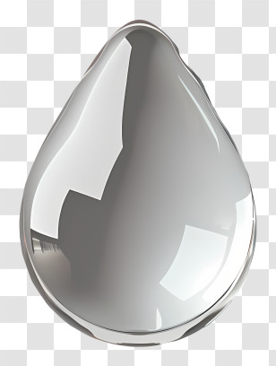 Water Drop - Shiny Metal Droplet Illustration Transparent PNG