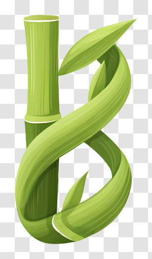 Bamboo Logo - Twisted Green Bamboo Stem Transparent PNG