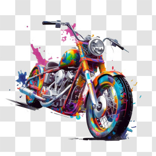 Motorcycle - Vibrant And Colorful Motorcycle Illustration Transparent PNG