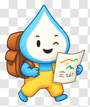 Water Drop Mascot - Winking Water Drop Explorer Transparent PNG