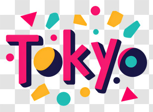 Tokyo - Playful Tokyo 3D Text Logo Transparent PNG
