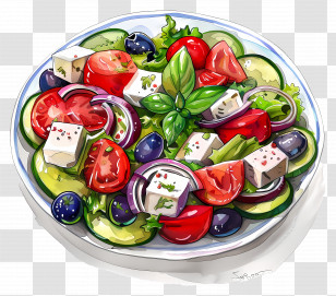 Greek Salad - Delicious Vegetable Salad Bowl Transparent PNG