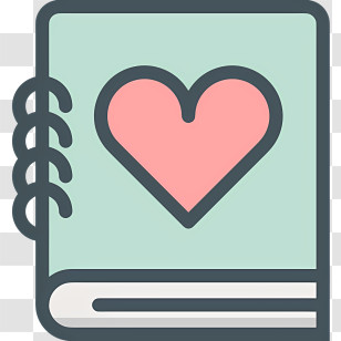 Flat Line Valentines Day - Spiral Notebook With Heart Design For Everyday Use Transparent PNG