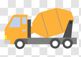 Icon - Yellow Cement Mixer Truck For Construction Transparent PNG