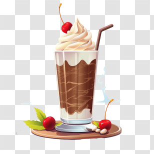 Chocolate Milkshake - Chocolate Milkshake With Cherry Transparent PNG