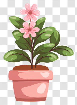 Potted Plant - Beautiful Flowering Plant In A Decorative Pot Transparent PNG