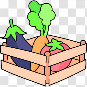 Harvest Box - Crate Of Fresh Vegetables Transparent PNG