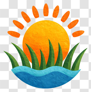 Sun Rising Over Island - Sun And Nature Symbol Transparent PNG