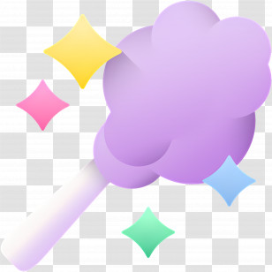 Cotton Candy - Purple Cotton Candy With Sparkles Transparent PNG