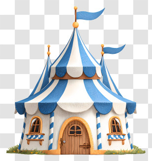 Oktoberfest Beer Tent - Colorful Circus Tent Illustration Transparent PNG