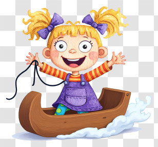 Rugrats Christmas - Happy Girl In Wooden Boat Transparent PNG