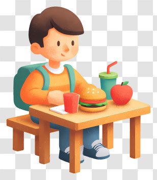 Student Eating Lunch - Boy Eating Lunch At School Transparent PNG
