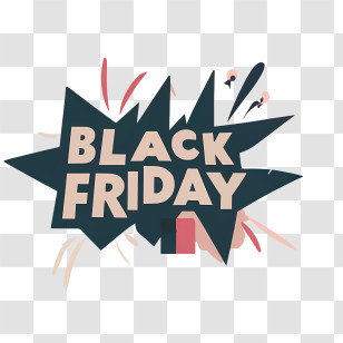 Black Friday - Retro-Style Black Friday Sale Logo Transparent PNG