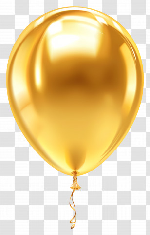 Single Balloon - Shiny Gold Party Balloon Transparent PNG