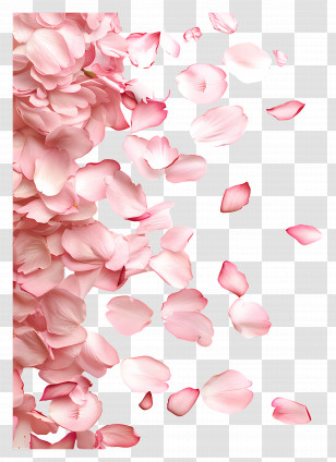 Falling Flowers - Pink Flower Petals Falling Illustration Transparent PNG