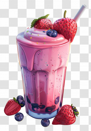 Smoothie - Delicious Berry Smoothie With Fresh Fruits Transparent PNG