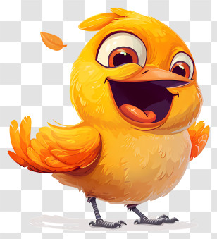 Bird Day - Happy Yellow Chick Cartoon Design Transparent PNG