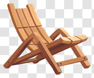 Wooden Chair - Wooden Deck Chair Design Transparent PNG