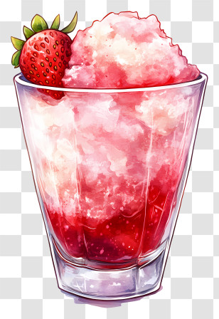 Shaved Ice - Strawberry Shaved Ice In Glass Transparent PNG