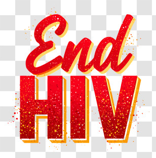 End Hiv - End HIV Red Glitter Text Poster Transparent PNG