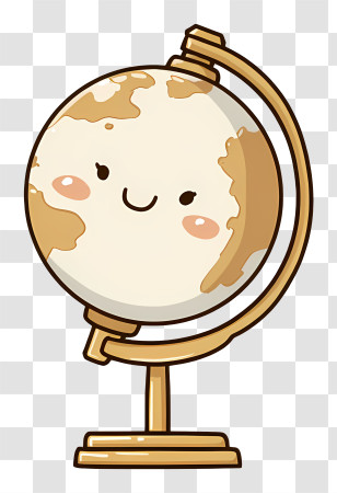 Cartoon Earth Globe - Cute Smiling Globe Illustration Transparent PNG