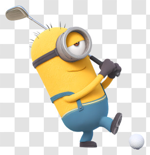Minion Playing Golf - Minion Playing Golf With Enthusiasm Transparent PNG