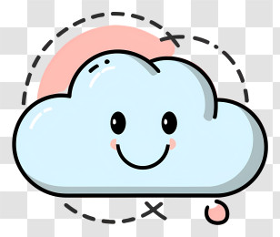 Smiling Cloud - Cute Smiling Cloud Cartoon Transparent PNG