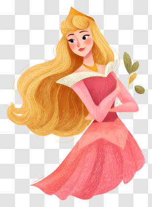 Disney Princess - Fairy Tale Princess In Pink Dress Transparent PNG