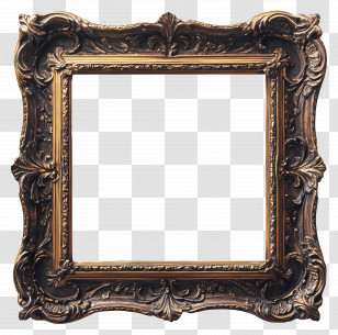 Old Frame - Gold Antique Ornate Decorative Frame Transparent PNG
