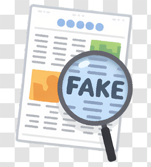 Clipart - Fake News Concept With Magnifying Glass Transparent PNG
