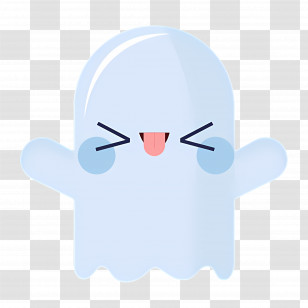 Ghost Emoji - Playful Cartoon Ghost Sticking Out Tongue Transparent PNG
