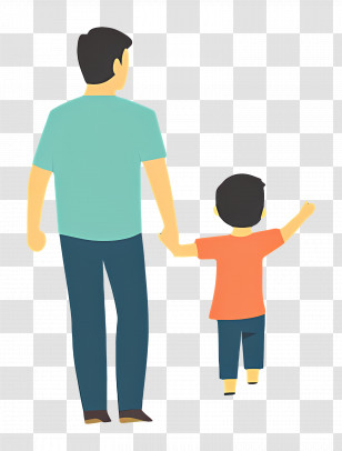 Father And Son - Father Walking With His Child Transparent PNG