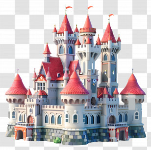 Hyrule Castle - Castle With Red Roofs And Towers Transparent PNG