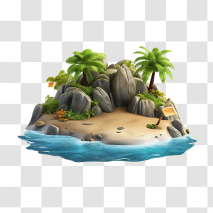 Desert Island - Tropical Island Illustration Transparent PNG